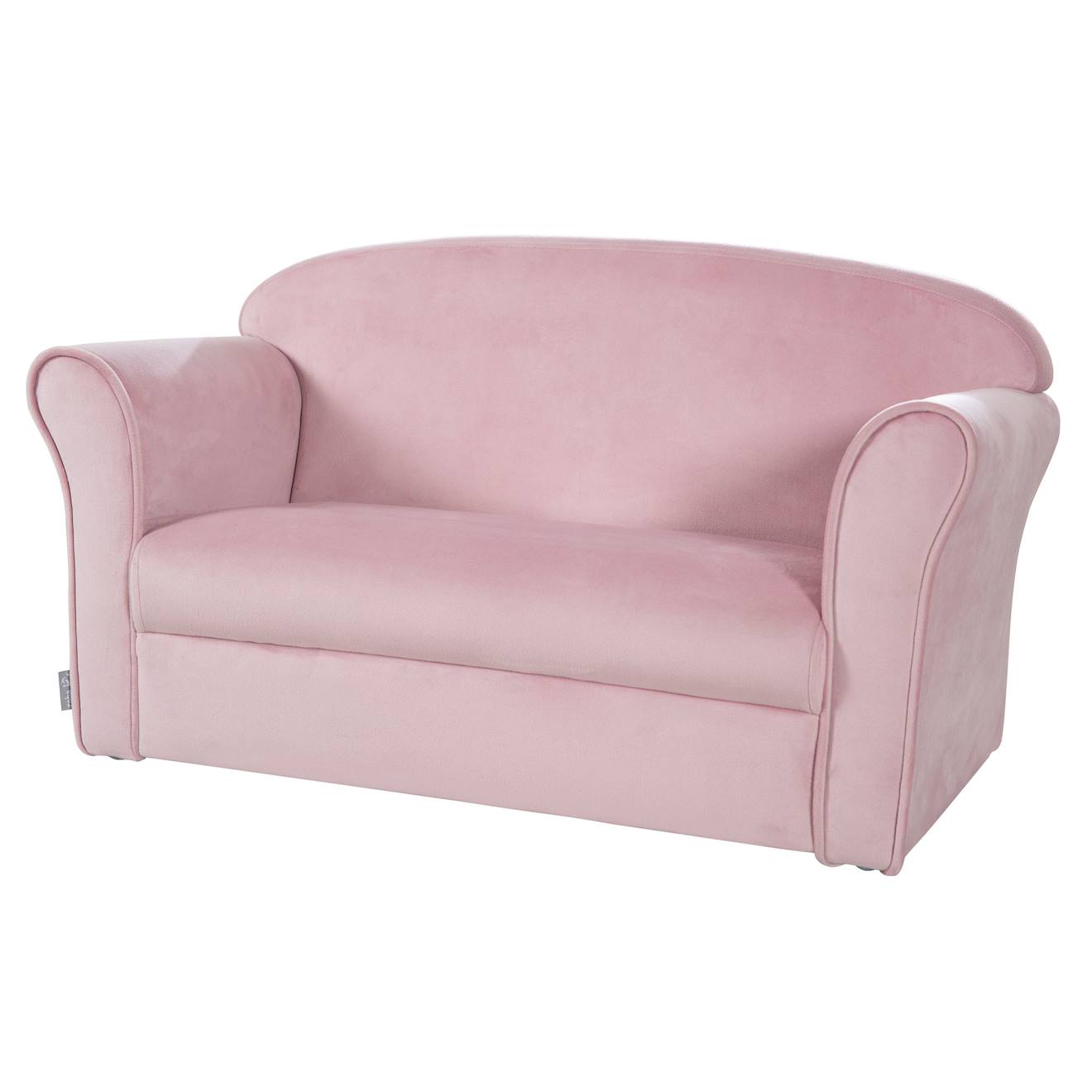 Canapé Club En Velours Doux Pour Enfant - Rembourré En Mousse - Lil Sofa Rose Pastel