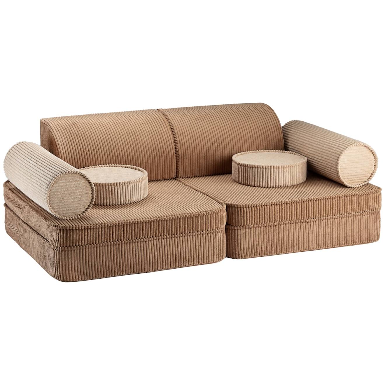 Canapé De Jeu Modulable Enfant - Settee Convertible En Velours Côtelé Toffee