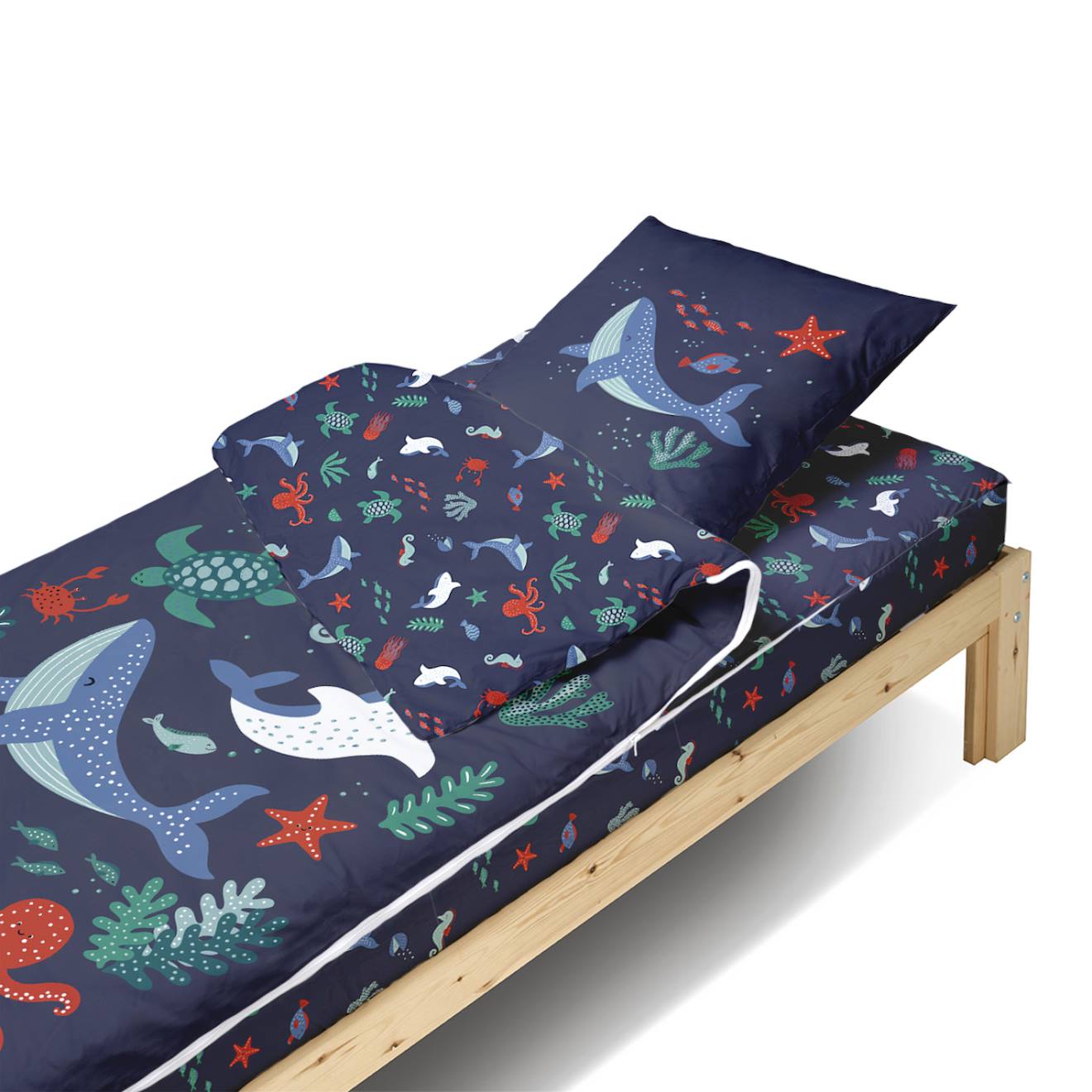 Caradou® Parure De Lit Couette Enfant Océan Bleu
