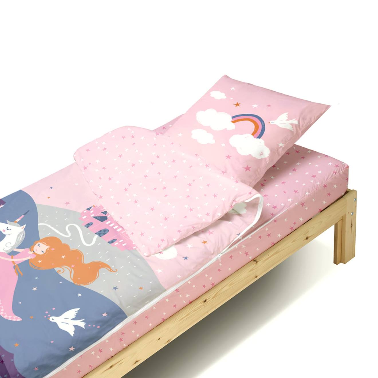 Caradou® Parure Et Couette Licorne Princesse Rose