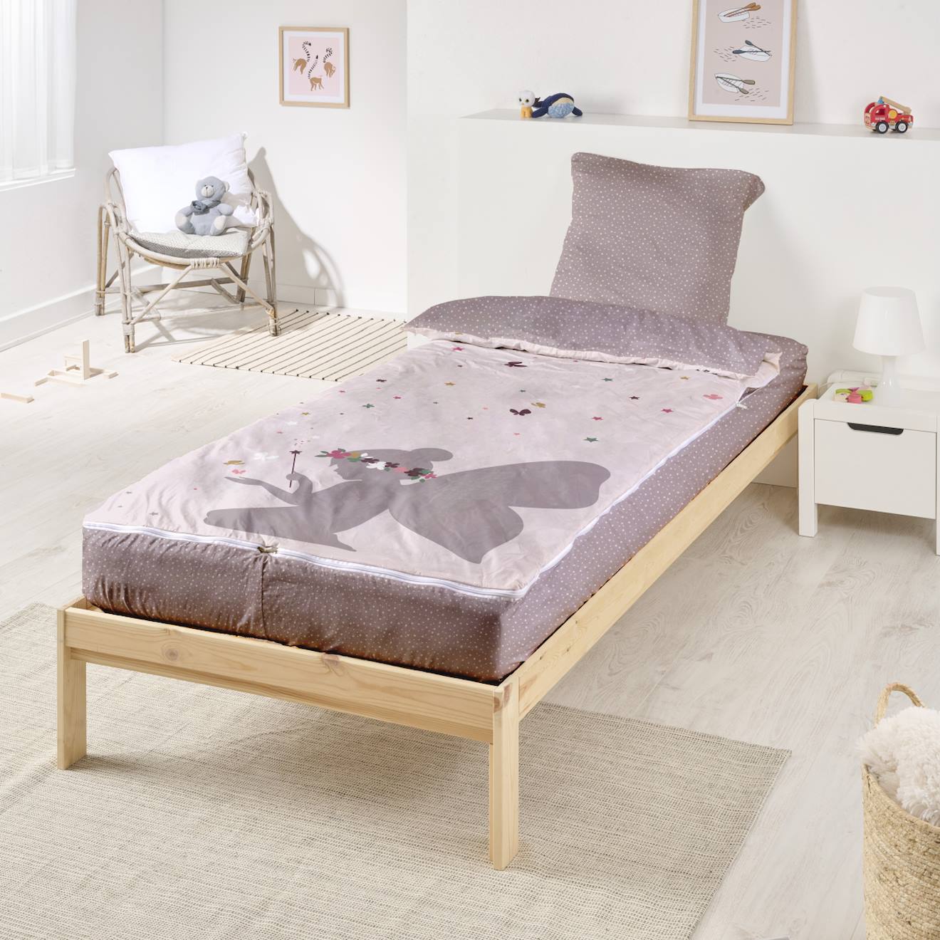 Caradou® Rechange Parure De Lit Enfant Fee Mauve