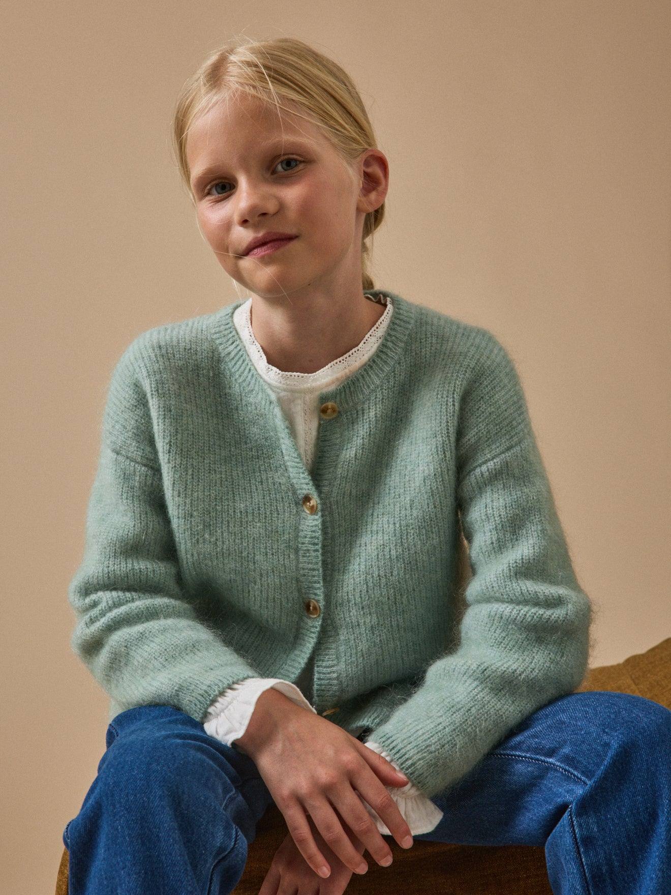 Cardigan Avec Laine Et Mohair Vert Pastel