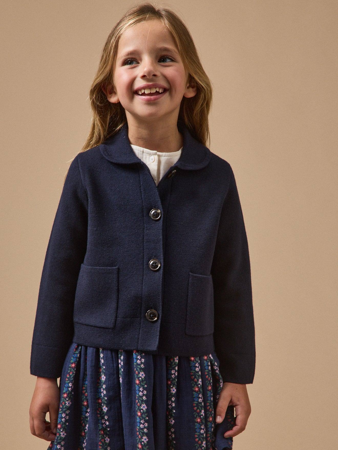Cardigan En Maille Milano Fille - Collection Junior Marine
