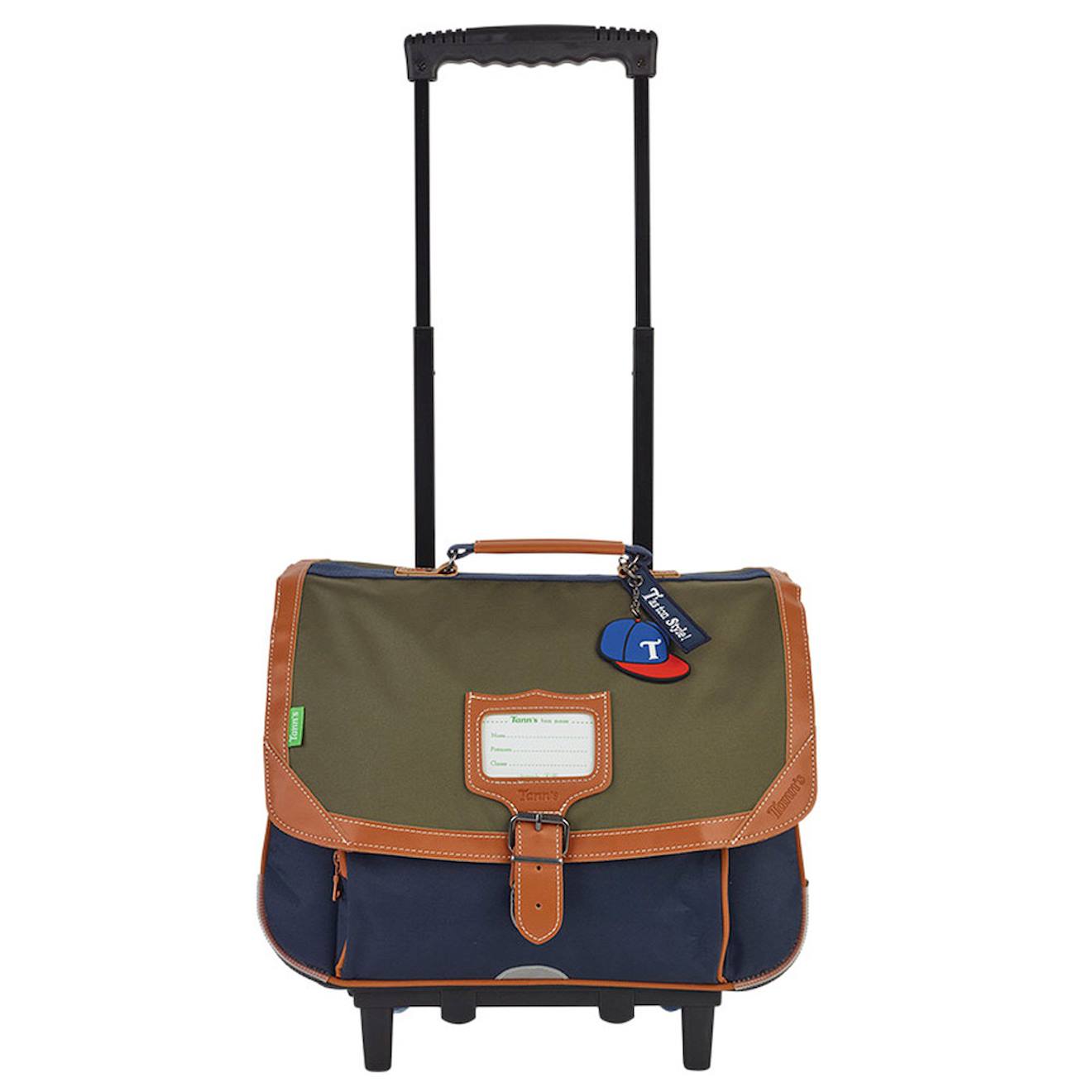 Cartable À Roulettes 38 Cm Axel Bicolore Bleu / Kaki / Bleu