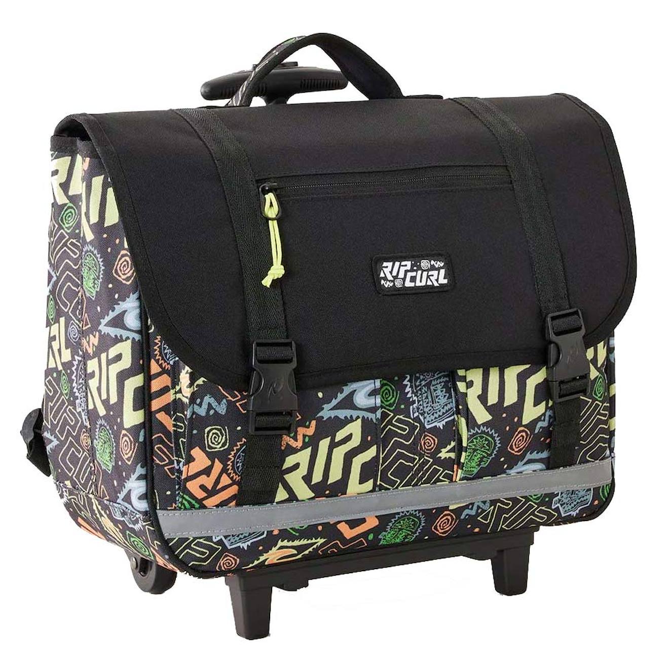 Cartable À Roulettes Garçon À 2 Compartiments - 38 Cm Noir