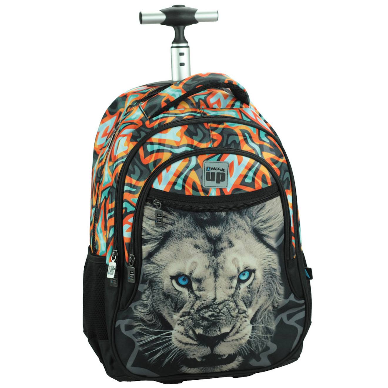 Cartable À Roulettes Garçon Back Me Up Lion Multicolore