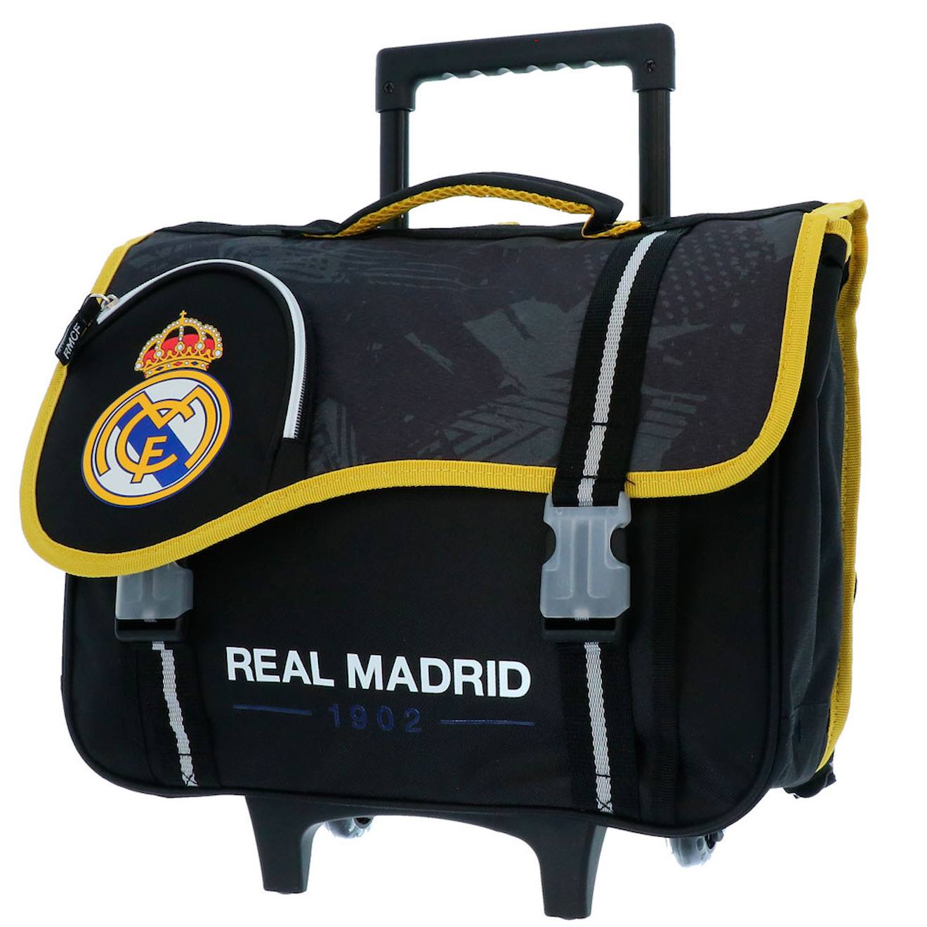 Cartable À Roulettes Garçon Real Madrid Cf 2 Compartiments Noir