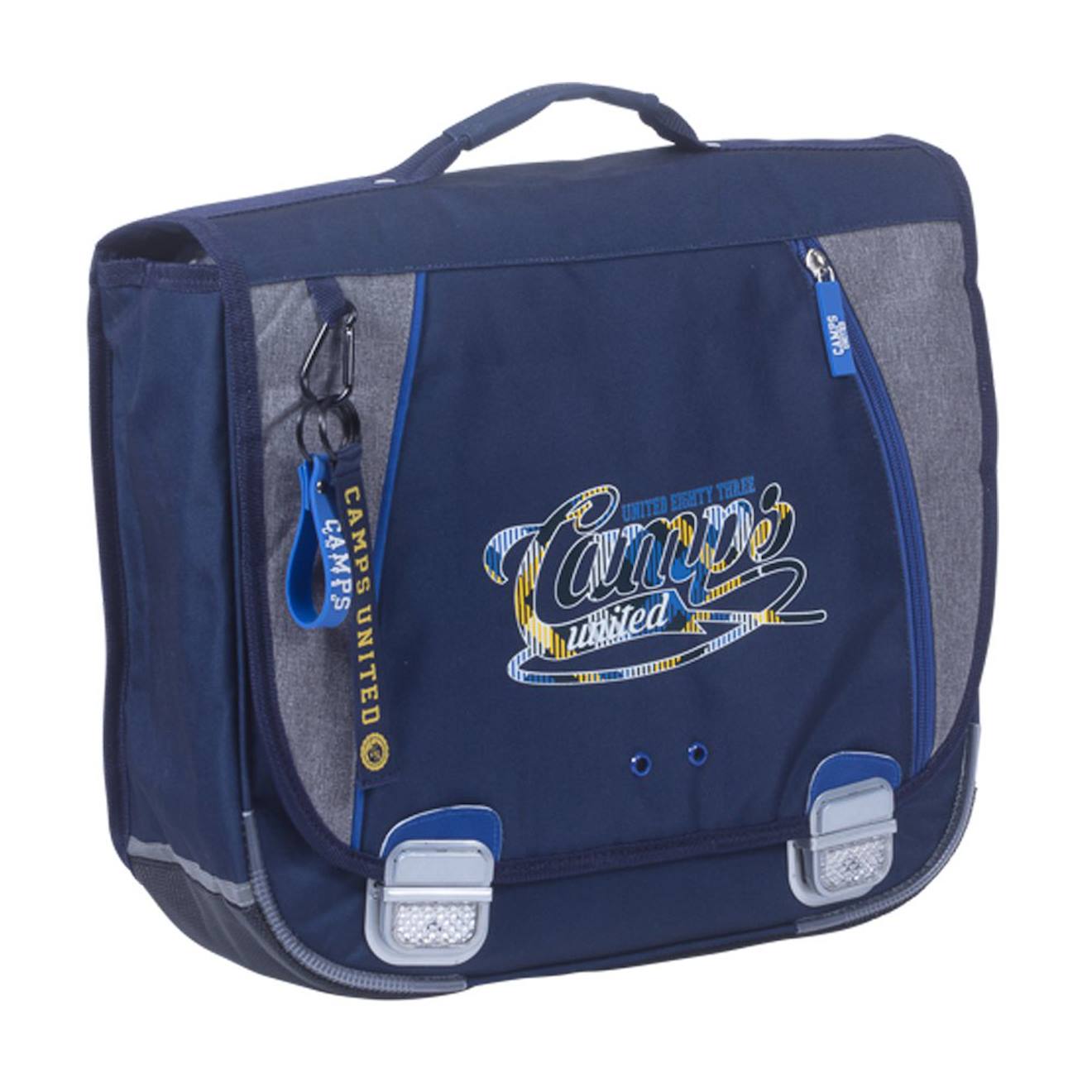 Cartable Camps 38 Cm 2 Compartiments – Bandes Réfléchissantes Bleu / Gris / Anthracite / Ble