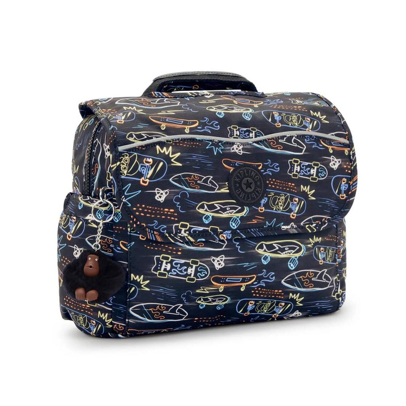 Cartable Maternelle Garçon Kipling Codie S 30 Cm - Collection Noir / Orange / Bleu