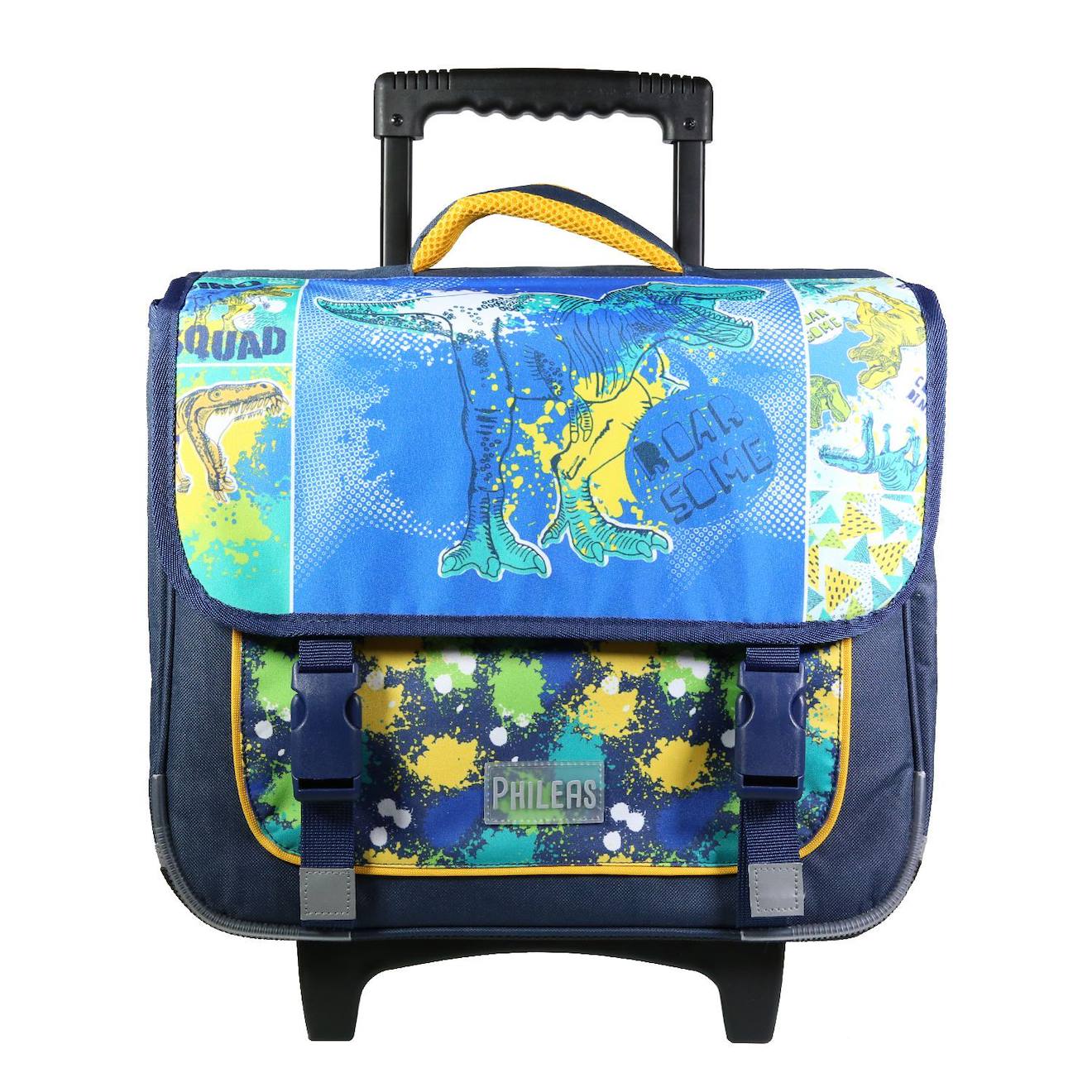 Cartable Scolaire À Roulettes Phileas Dinosaure Bleu