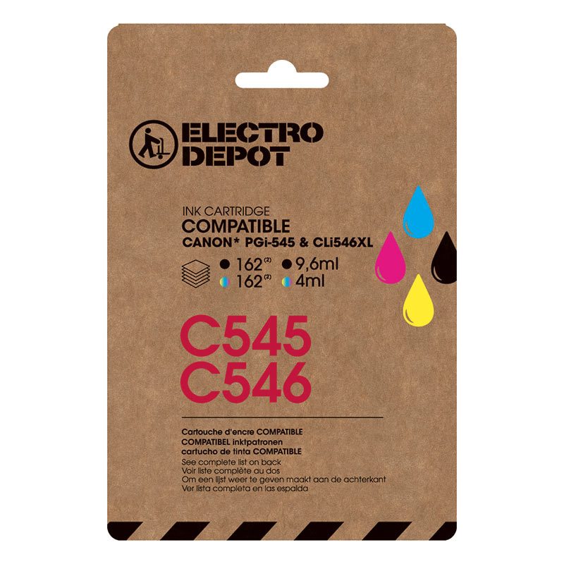 Cartouche D'encre Electro Depot Compatible Canon C 545/546 Noir Et Couleurs