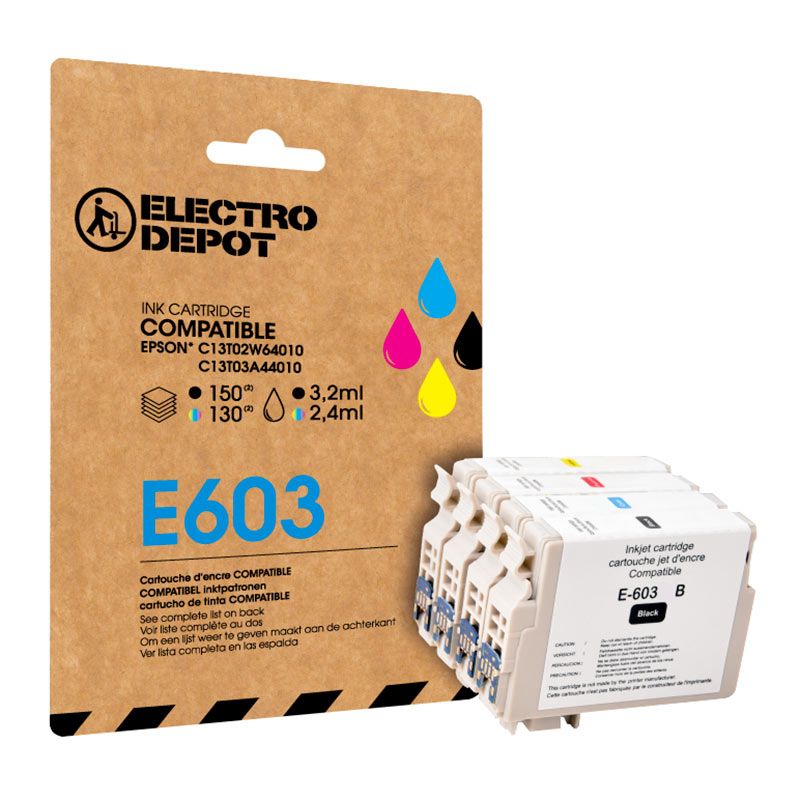 Cartouche D'encre Electro Depot Compatible Epson E 603 Pack Noir Et Couleurs - Etoile De Mer