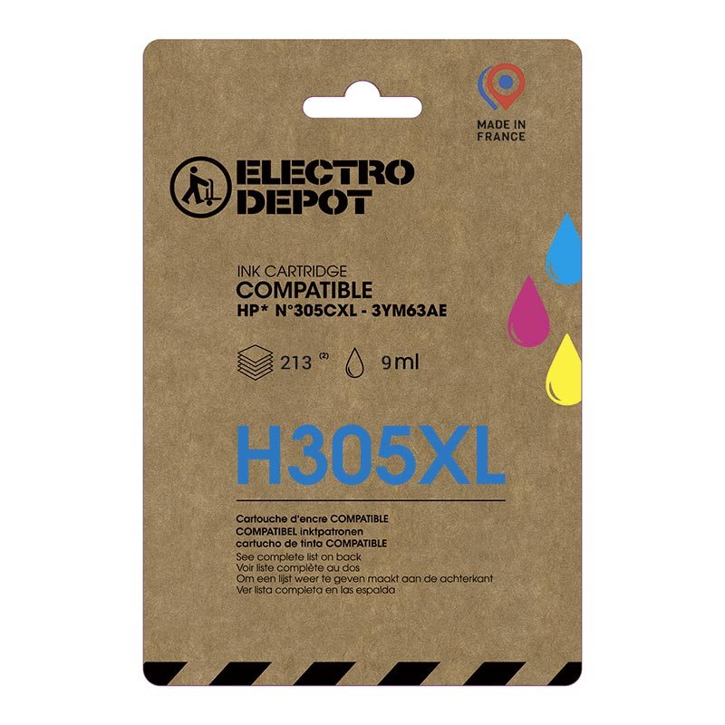 Cartouche D'encre Electro Depot Compatible Hp H 305 Xl Couleurs