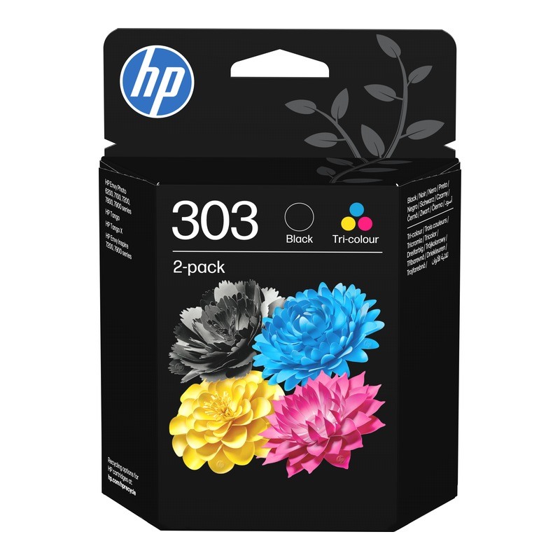 Cartouche D’encre Hp 303 Pack De 2 , Noire Et Trois Couleurs, Authentiques