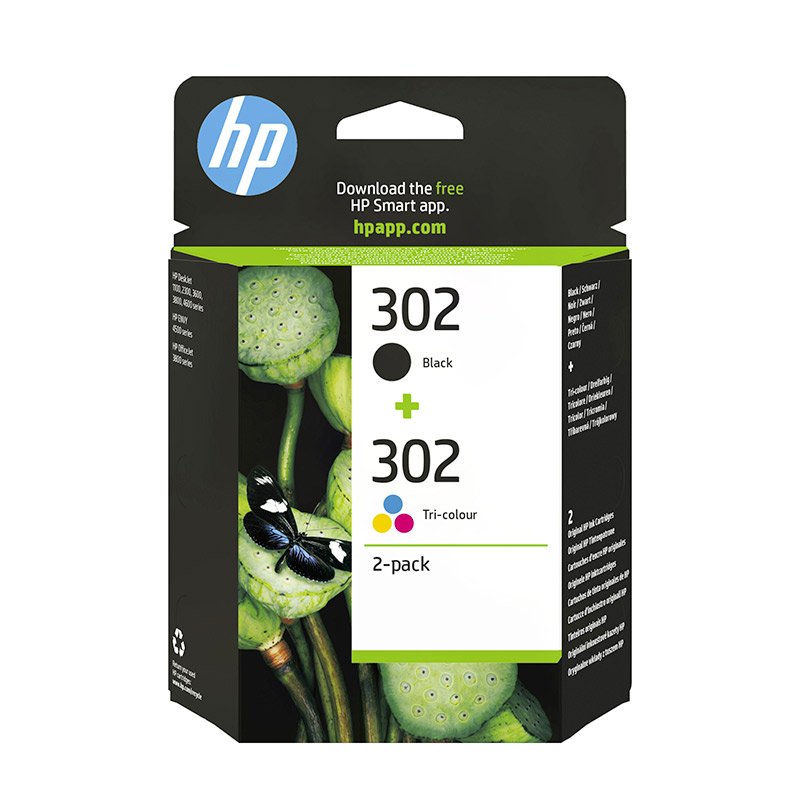 Cartouches D'encre Hp 302 - Pack De 2 Cartouches D'encre Noire Et Trois Couleurs Authentiques (x4d37ae)