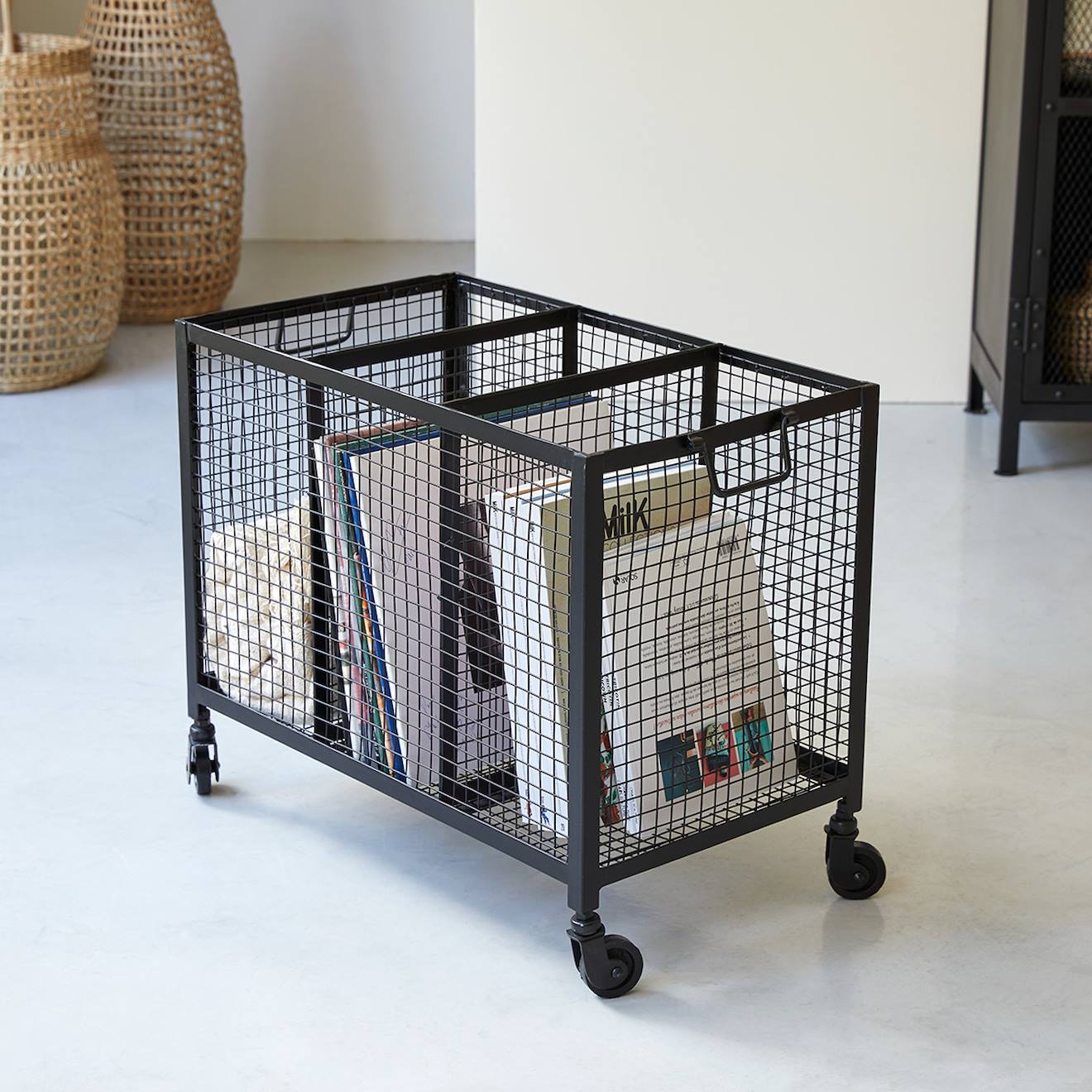 Casier À Jouets Enfant En Métal Industriel Noir