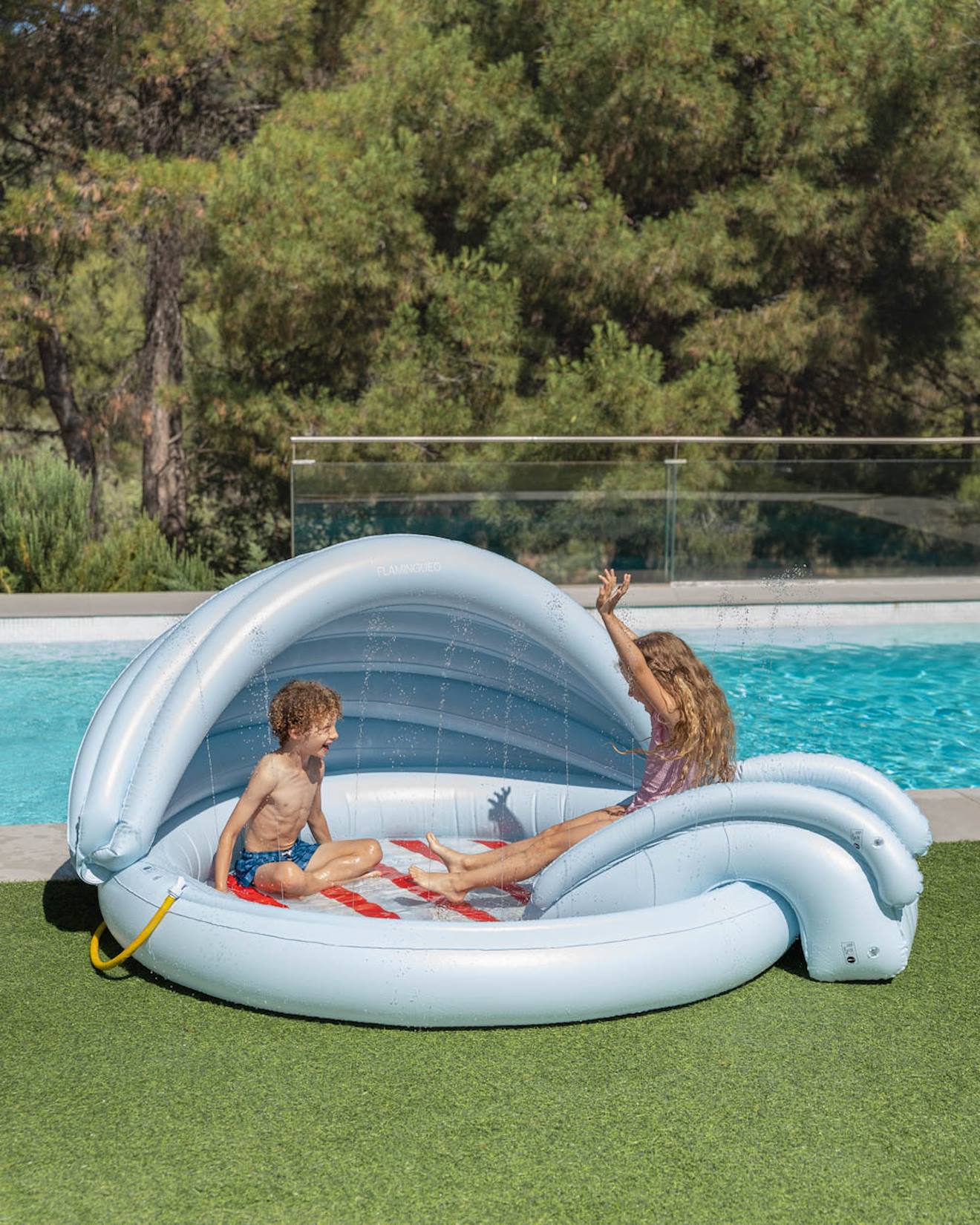 Centre De Jeux Aquatique Enfant Avec Toboggan Bleu