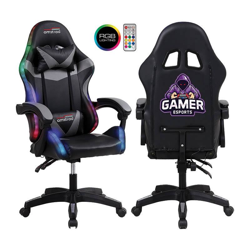 Chaise Gaming Amstrad 900 Led Gamer Noir