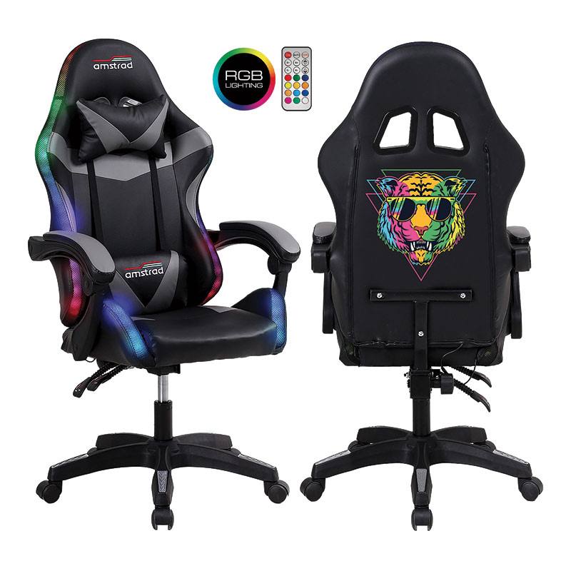 Chaise Gaming Amstrad 900 Led Tiger Noir