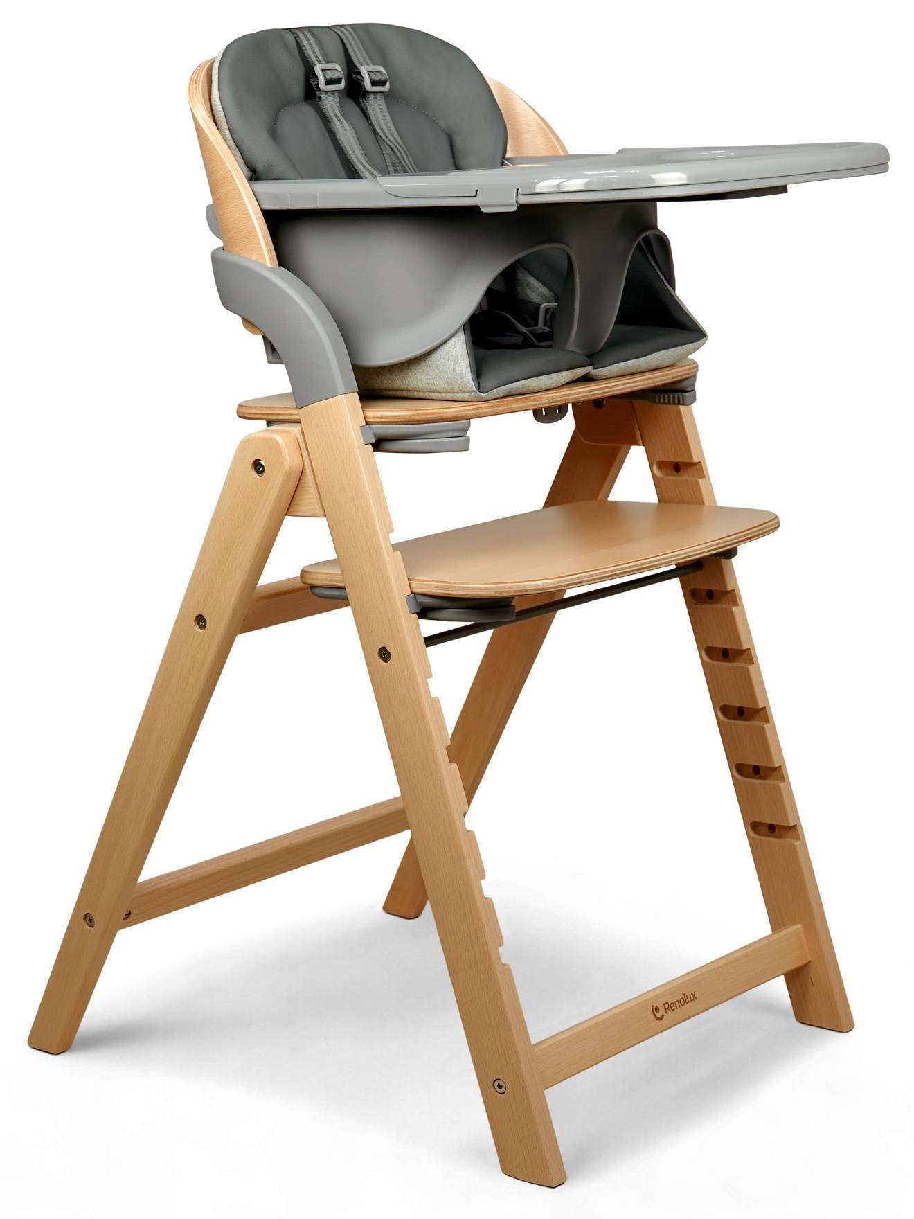 Chaise Haute Design Pliante En Bois Meridio Natural Graphit