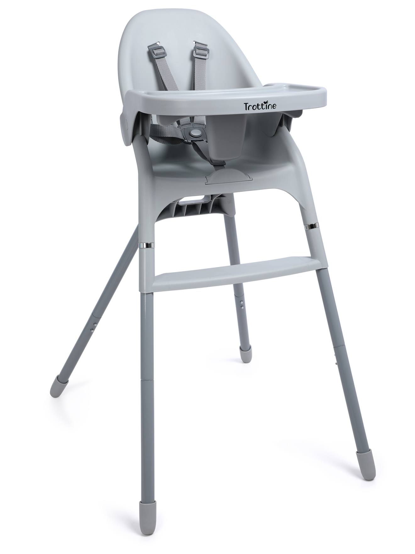 Chaise Haute Pliante Et Évolutive, Design Moderne Et Simplicité D'utilisation Agap Grey