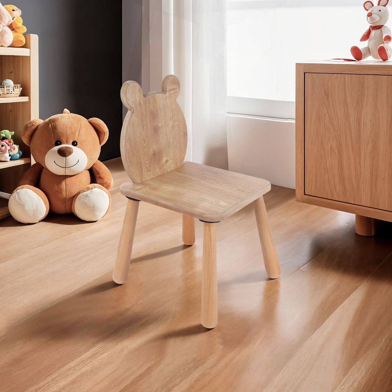 Chaise Pour Enfant Dossier Ourson - Mael Chêne