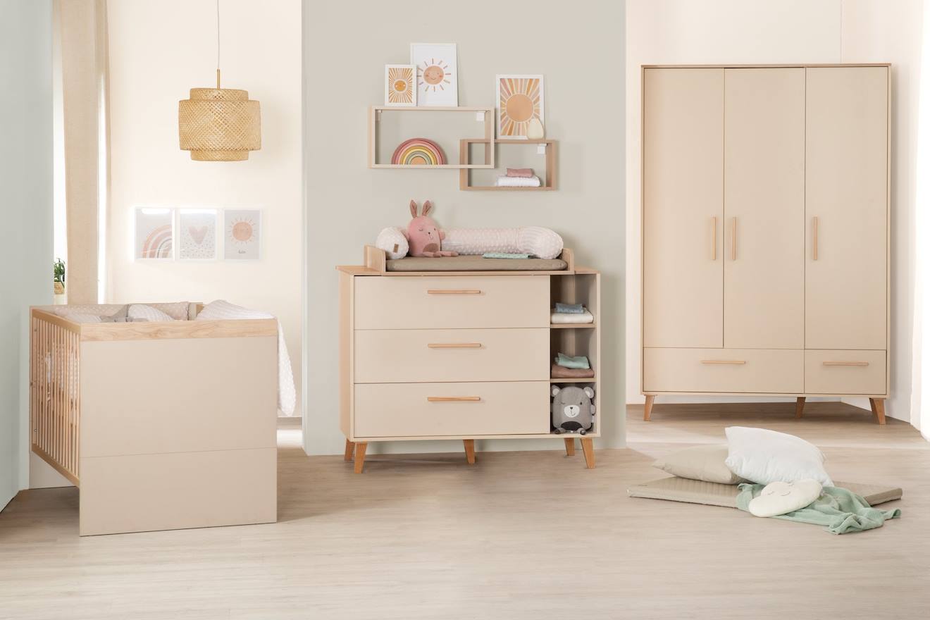 Chambre Bébé Complète Avec Soft-close Jil Cashmere / Décor Châtaignier