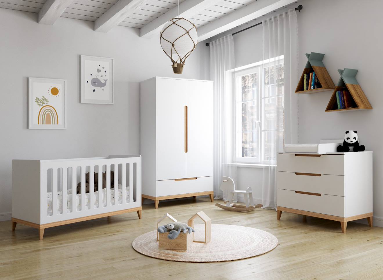 Chambre Bébé Complète Evidence Blanc /hêtre