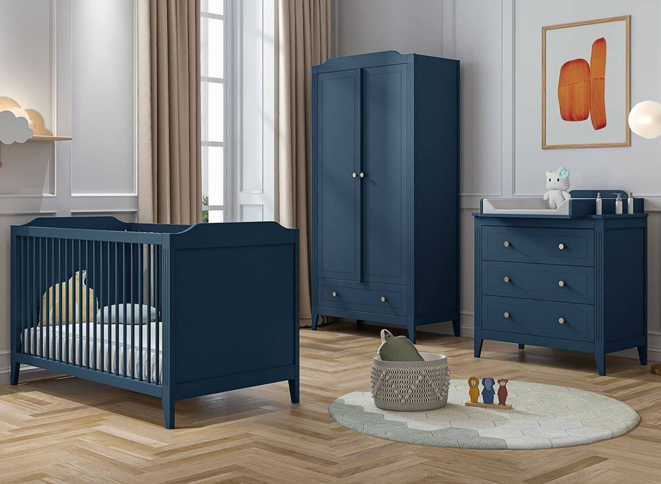 Chambre Bébé Complète Héritage Bleu Prestige