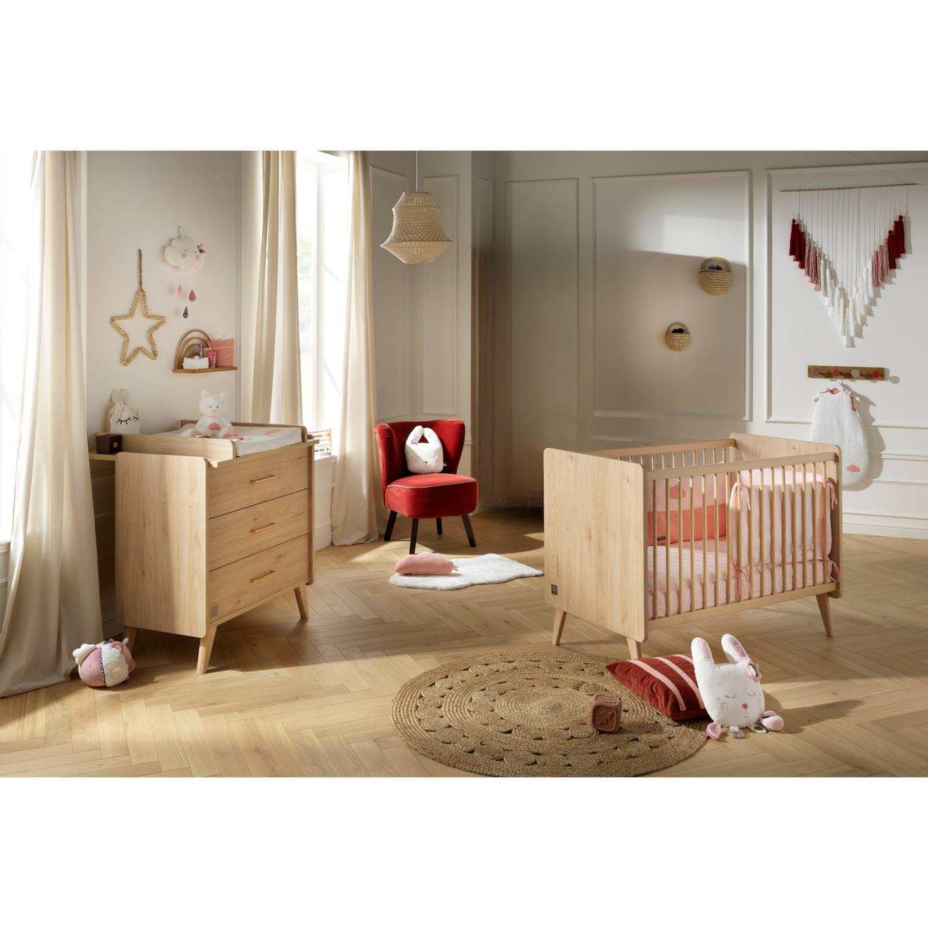 Chambre Bébé Complète, Lit Et Commode À Langer - Arty Marron