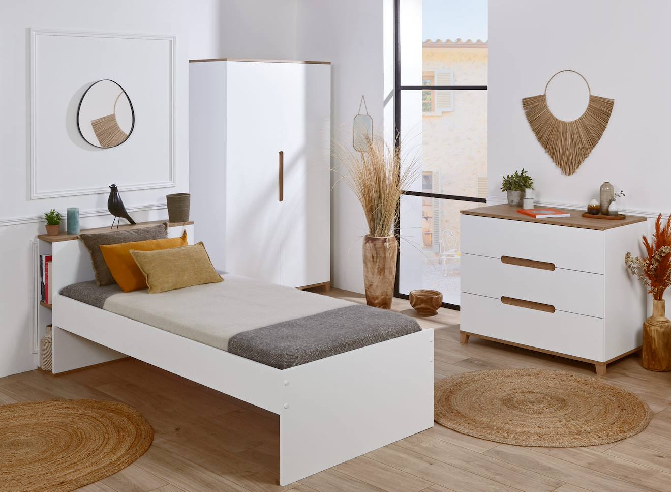 Chambre Enfant Complète Milor Blanc/ Bois