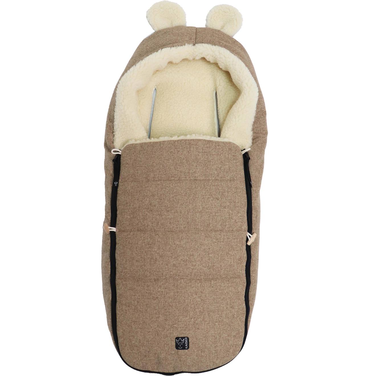 Chancelière Capuche Souris En Laine Gris Foncé (0-12 Mois) Marron, Écru