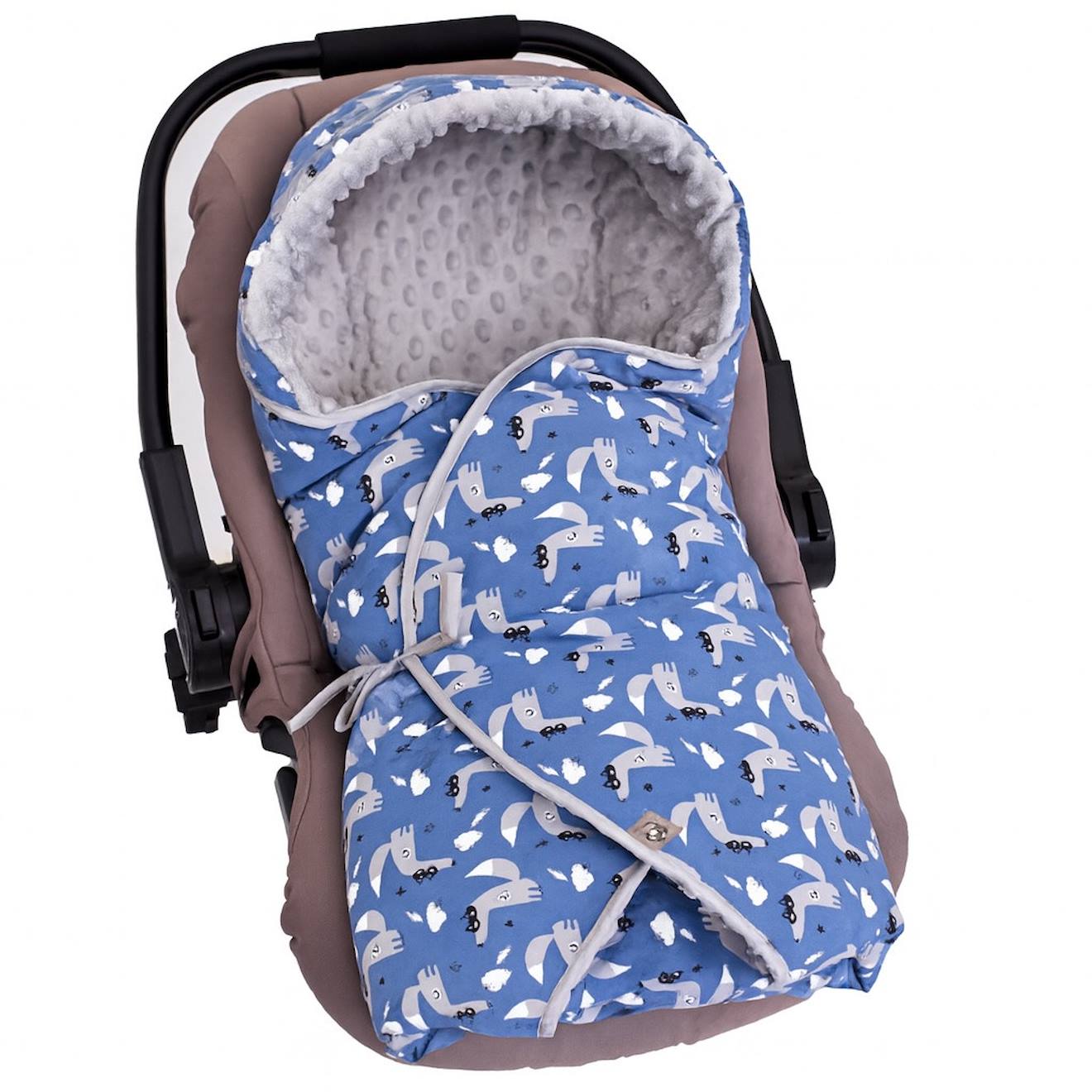 Chancelière Couverture Enveloppante Nid D'ange Bébé Réversible Bleu
