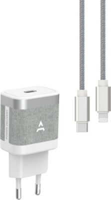 Chargeur + câble ADEQWAT USB-C 35W + Câble lightning 1M Noir