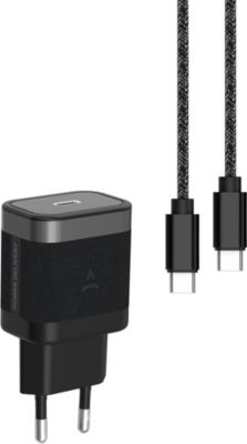 Chargeur + câble ADEQWAT USB-C 35W + Câble USB-C 1M Noir