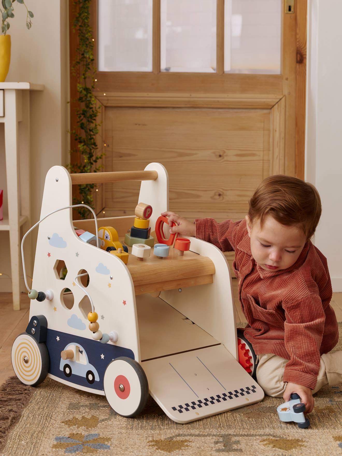 Chariot de marche bricolage et voitures en bois FSC bois