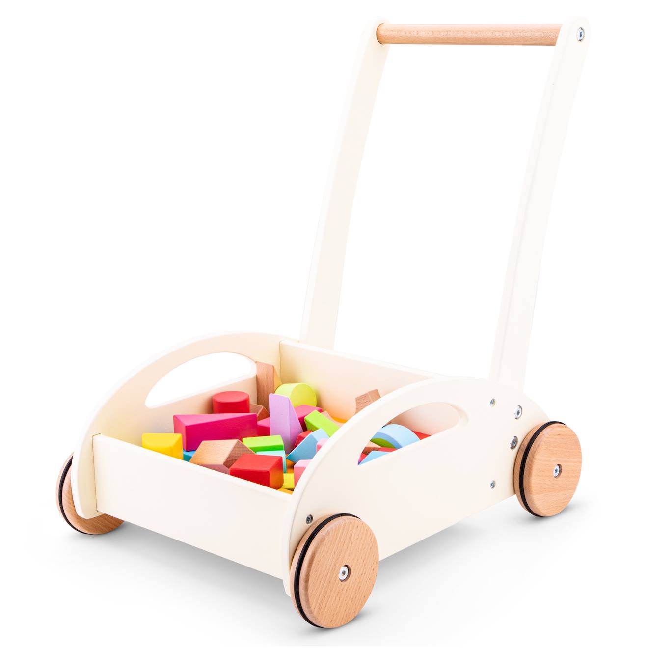 Chariot De Marche Et Blocs En Bois Blanc