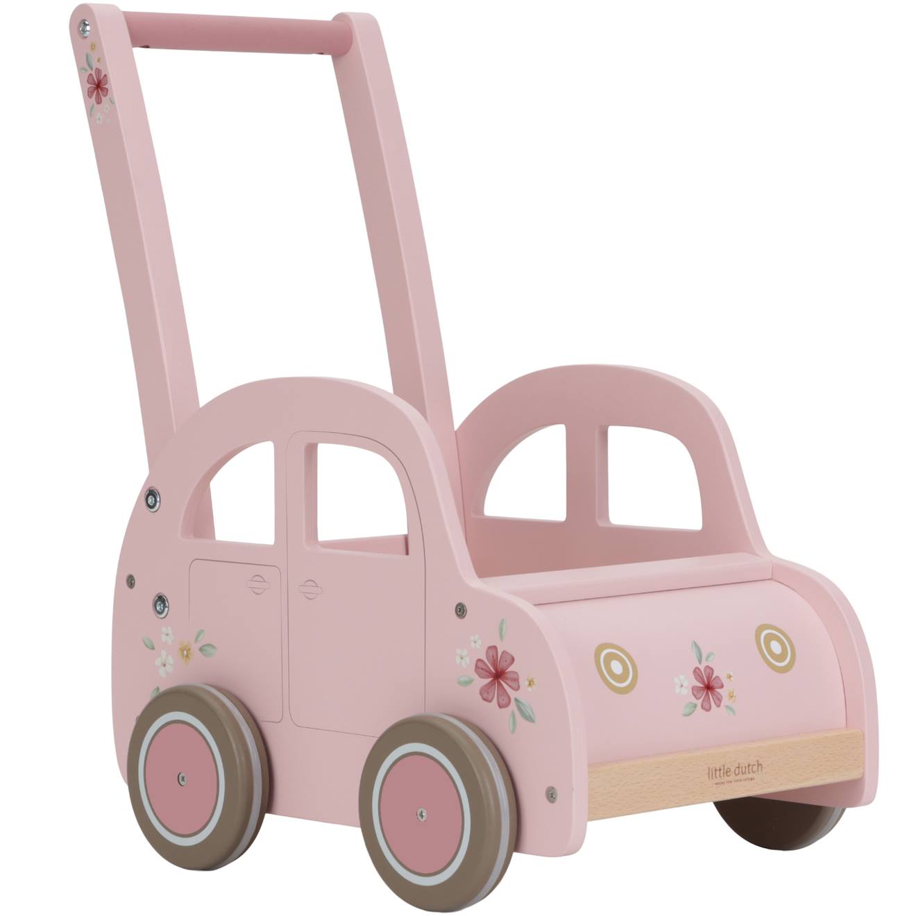 Chariot De Marche Voiture En Bois Rose Rose