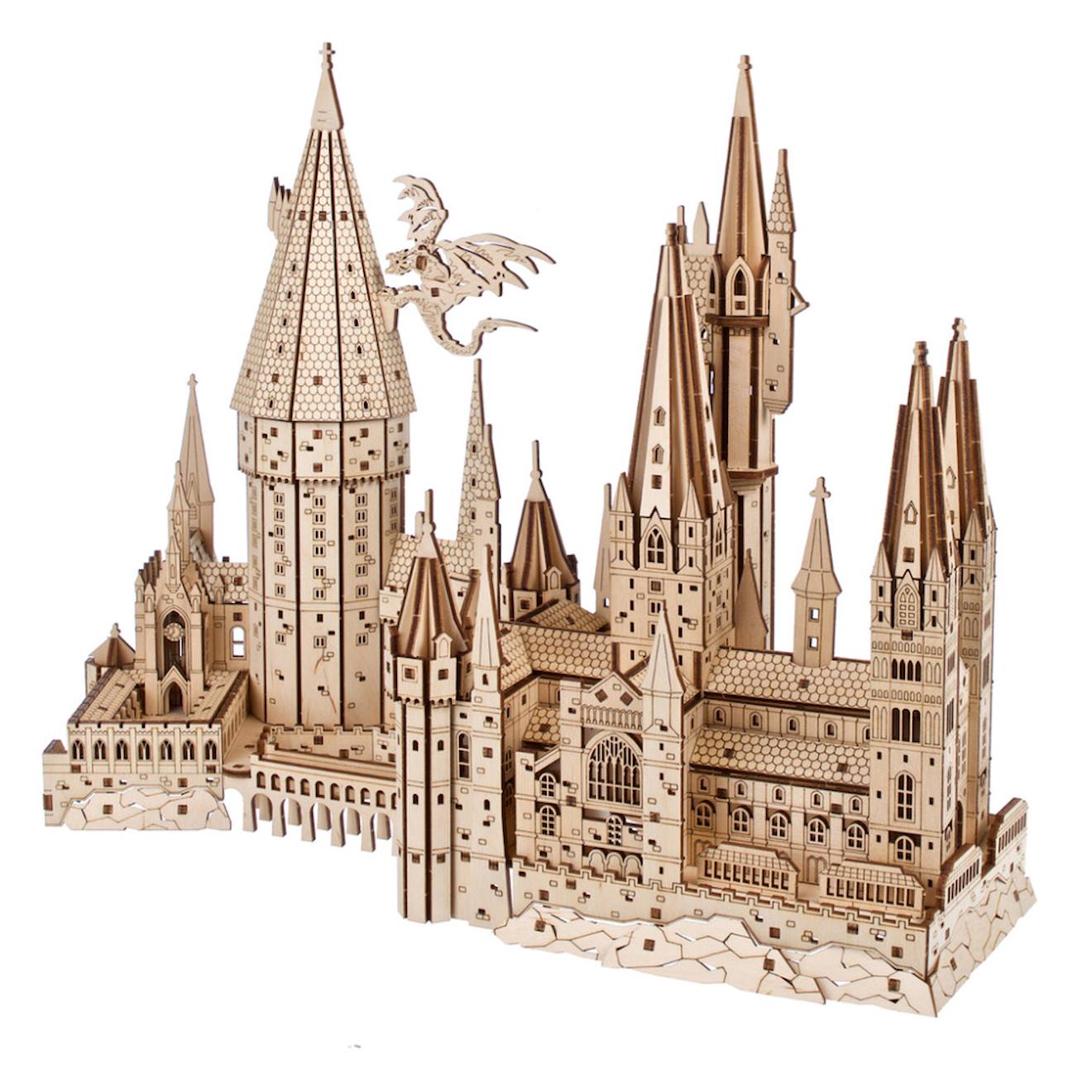 Château De Poudlard – Maquette En Bois Harry Potter À Construire, Puzzle 3d Magique Brown