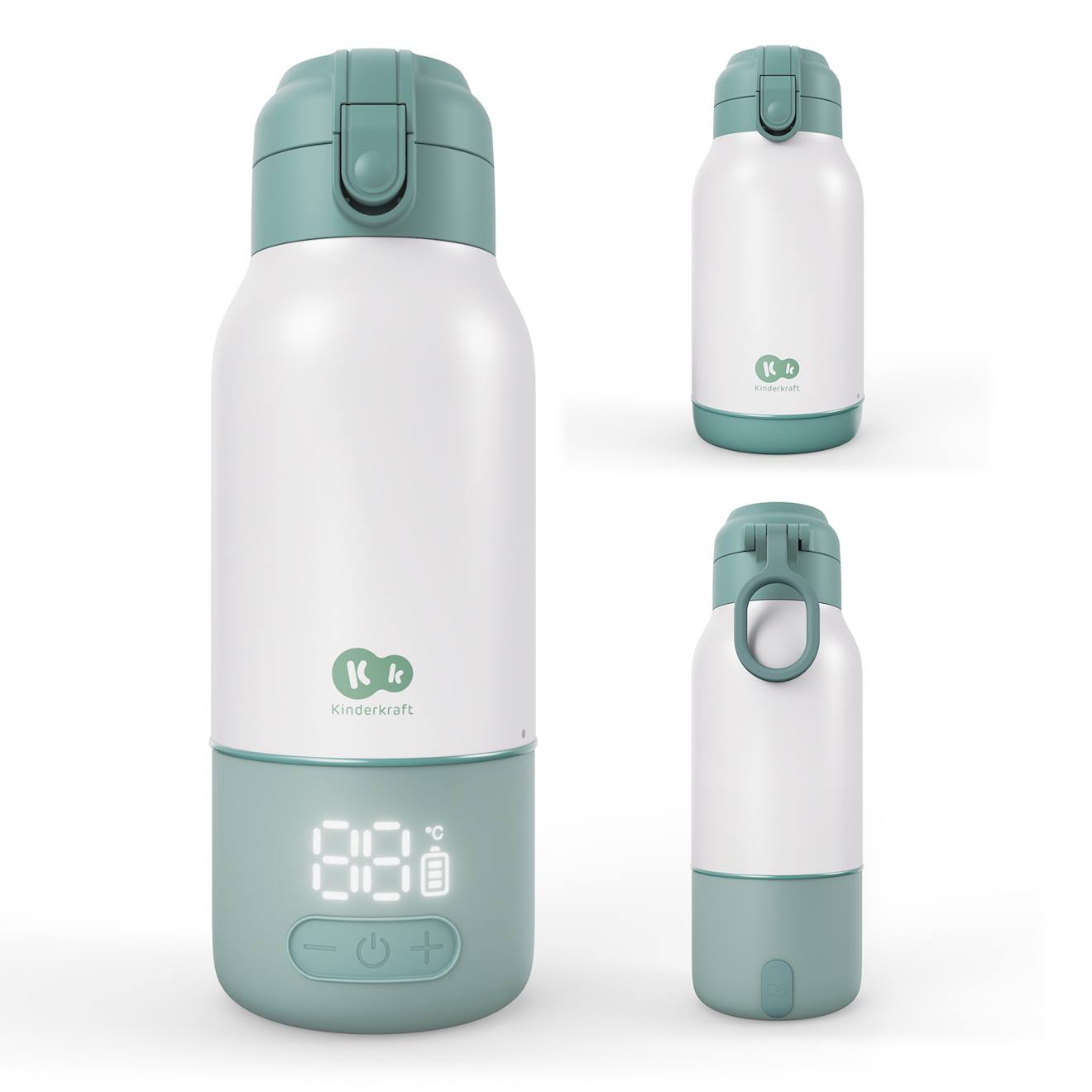 Chauffe-biberon Mobile Kinderkraft Gaja 2 En 1 Avec Thermos 500 Ml, Écran Numérique, Chauffe Rapide Et Maintien Au Chaud 20 H Vert