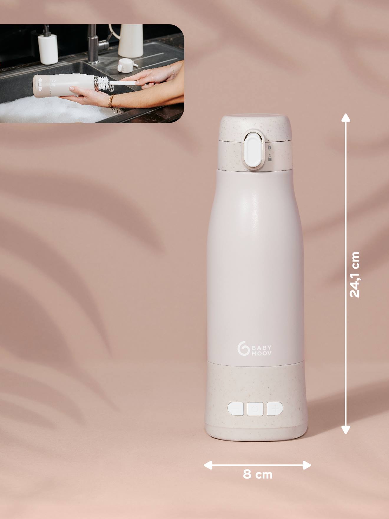 Chauffe-biberon nomade Moov & Feed gris