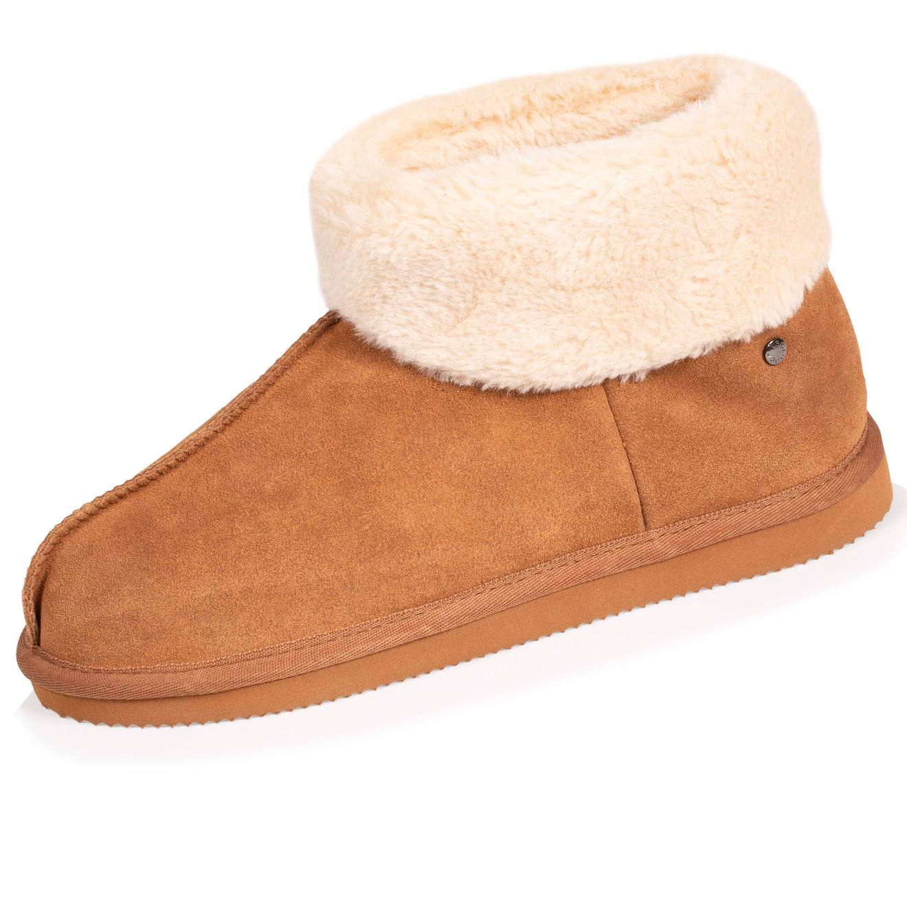 Chaussons Bottillons Ultra Confortables Et Très Chauds, Fourrés Fausse Fourrure Camel