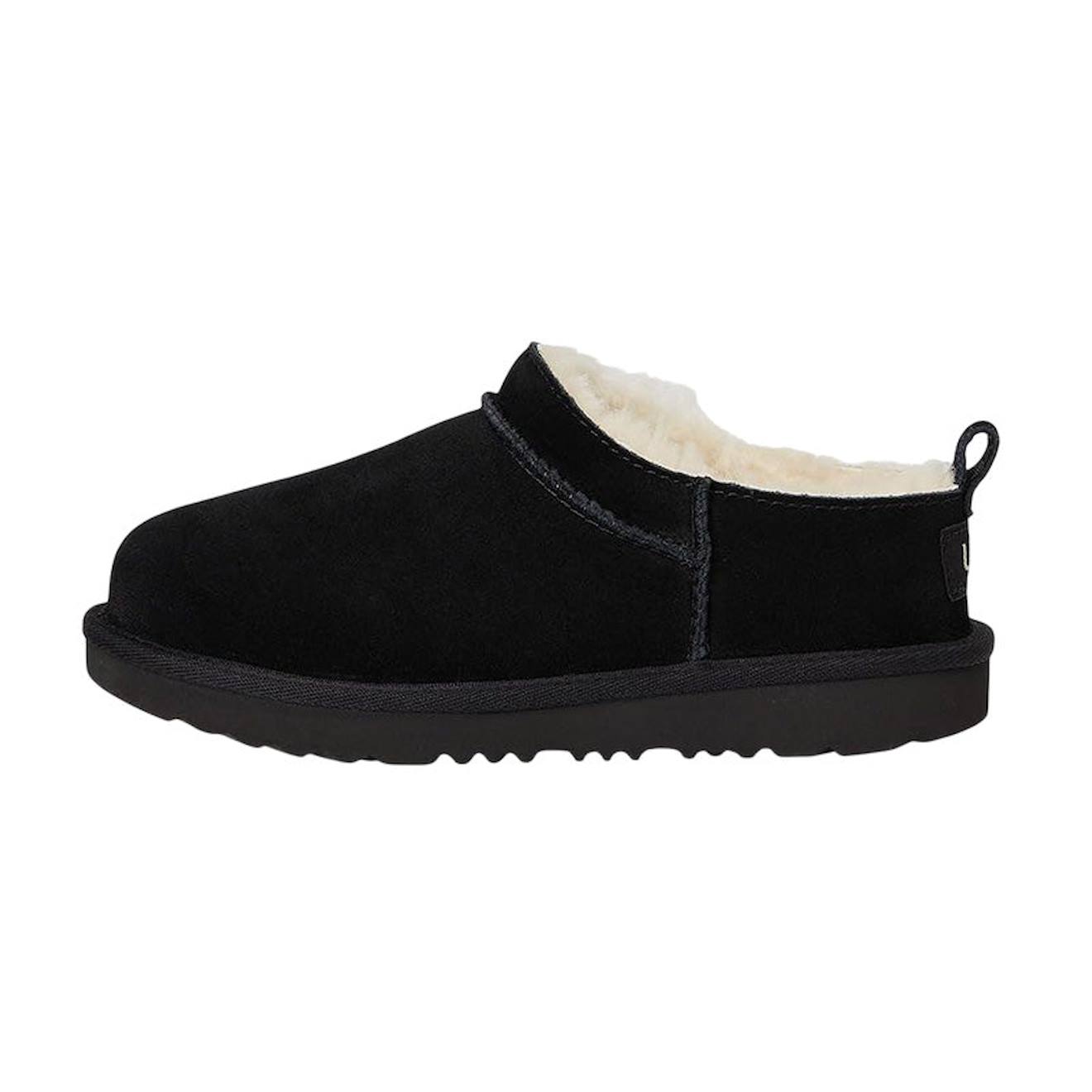 Chaussons Mules Enfant En Daim Noir, Beige