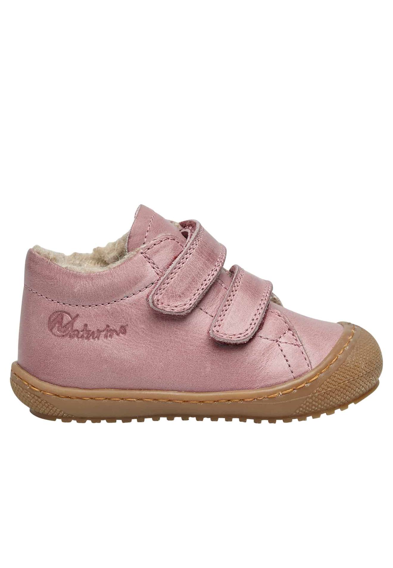 Chaussons Premiers Pas Doublés En Laine Racoon Vl Rose Clair-