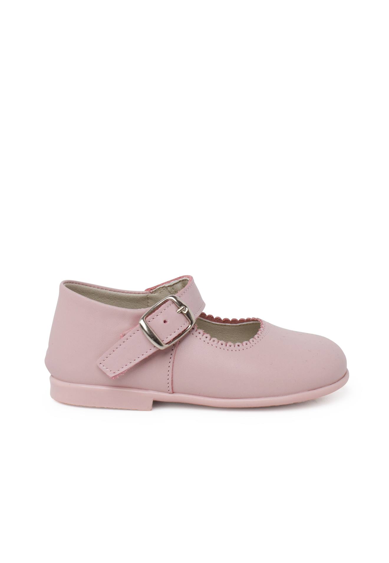 Chaussures Babies À Boucle En Cuir Rose