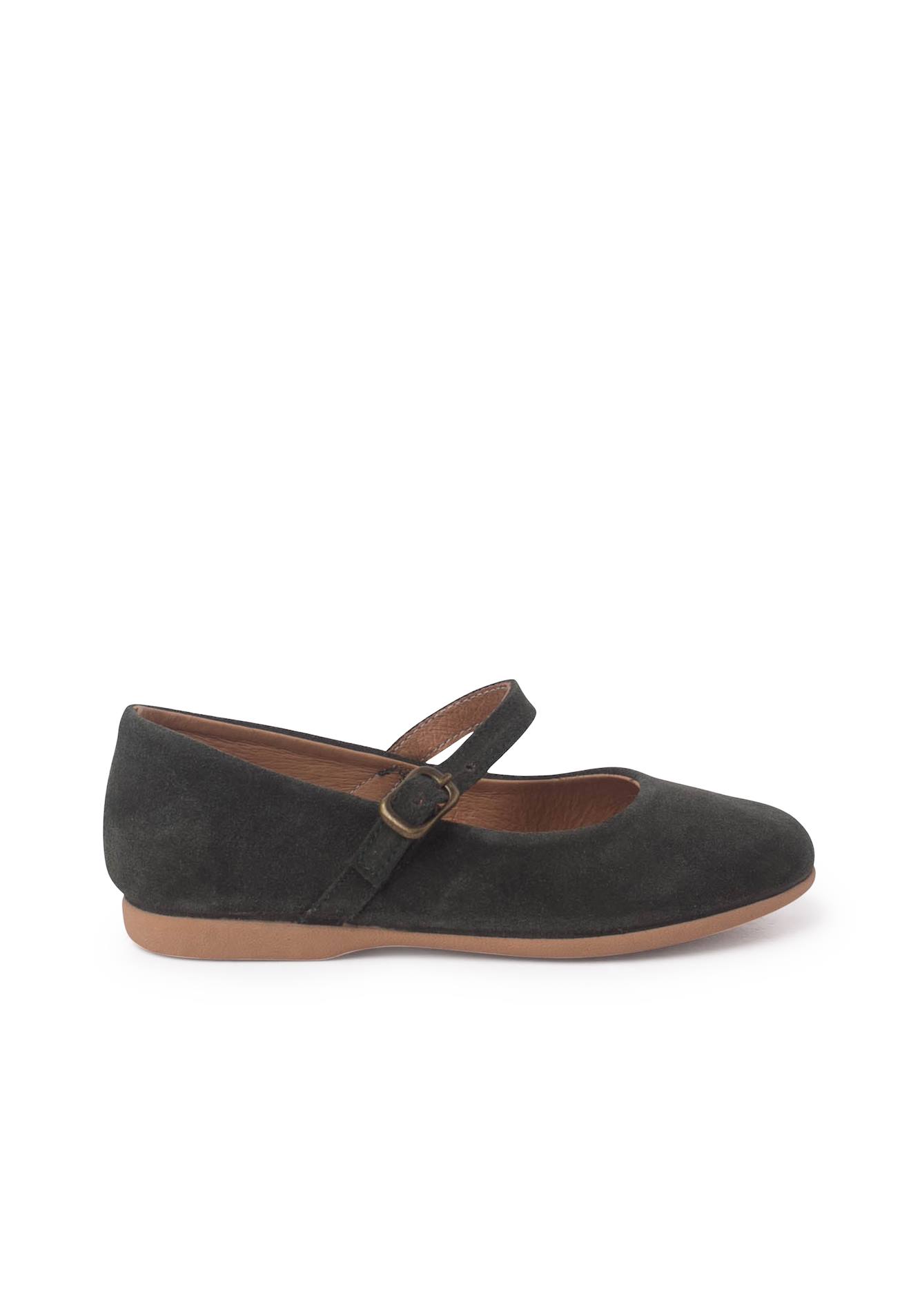 Chaussures Babies En Suéde Et À Boucle Fine Vert