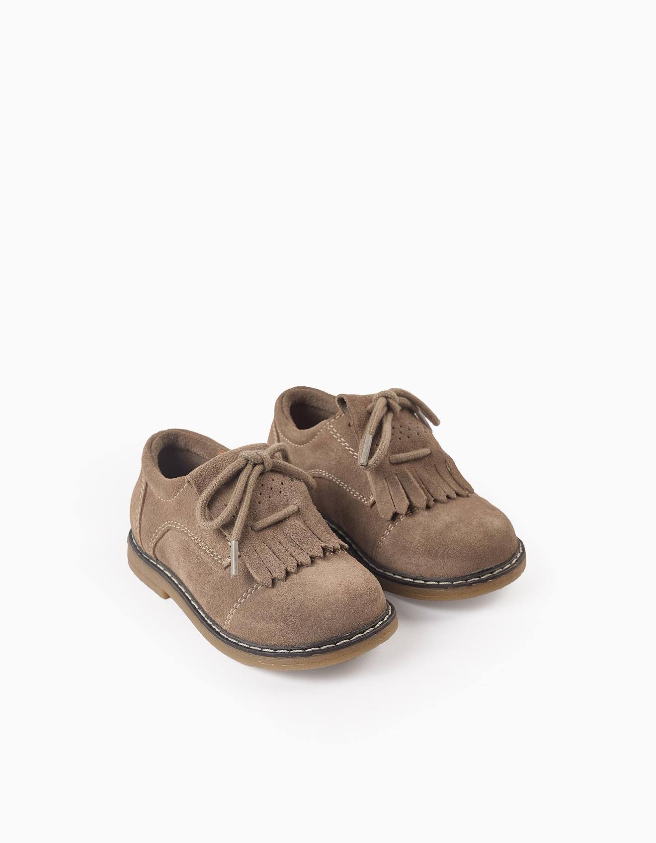 Chaussures En Daim À Franges Beige Clair