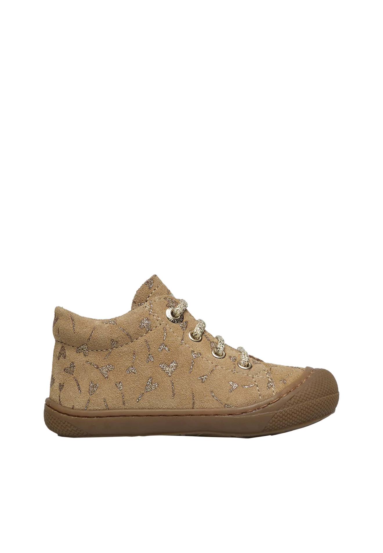 Chaussures En Suède Avec Cœurs Pailletés Cocoon Beige-platin-