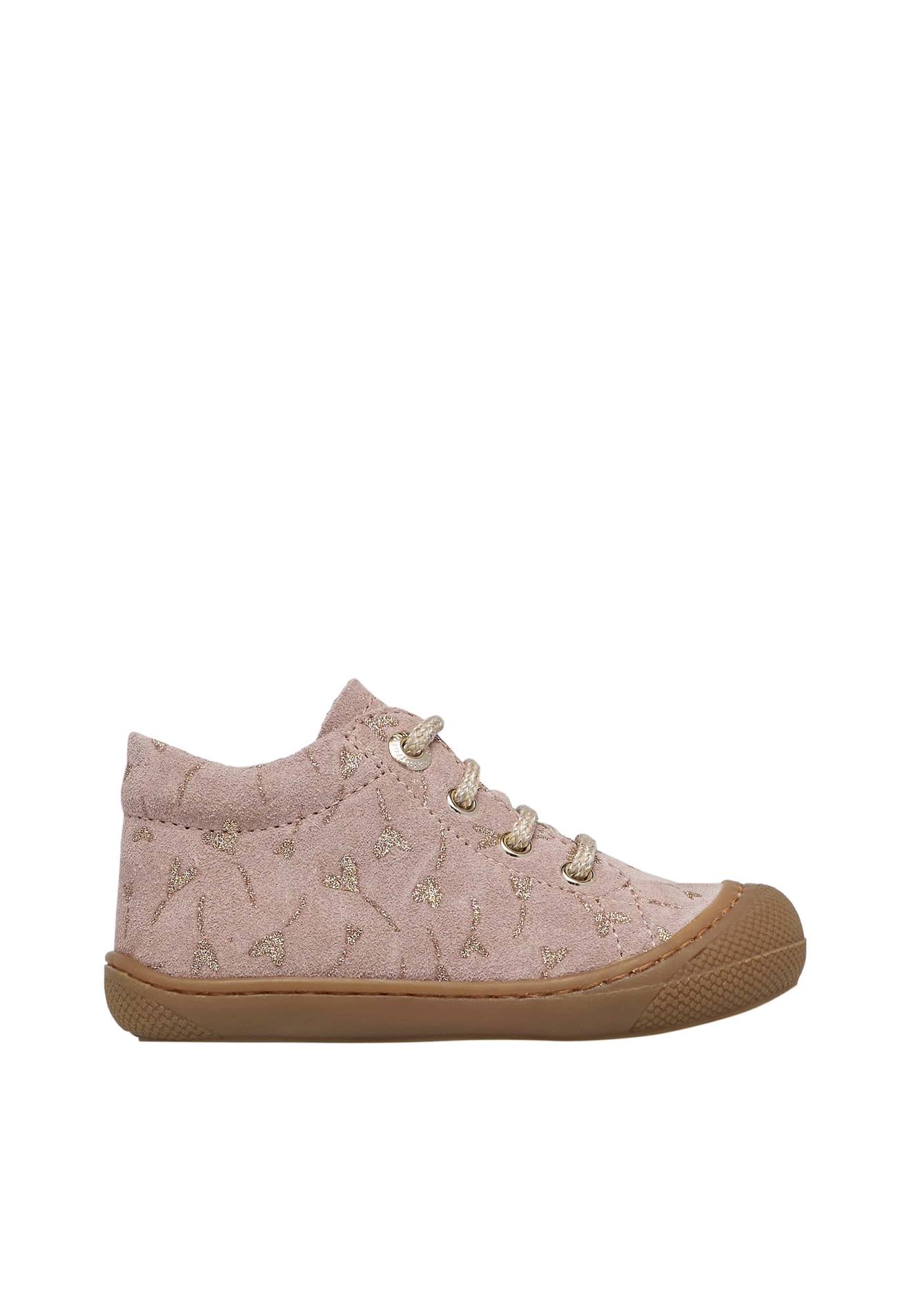 Chaussures En Suède Avec Cœurs Pailletés Cocoon Rose-platine-