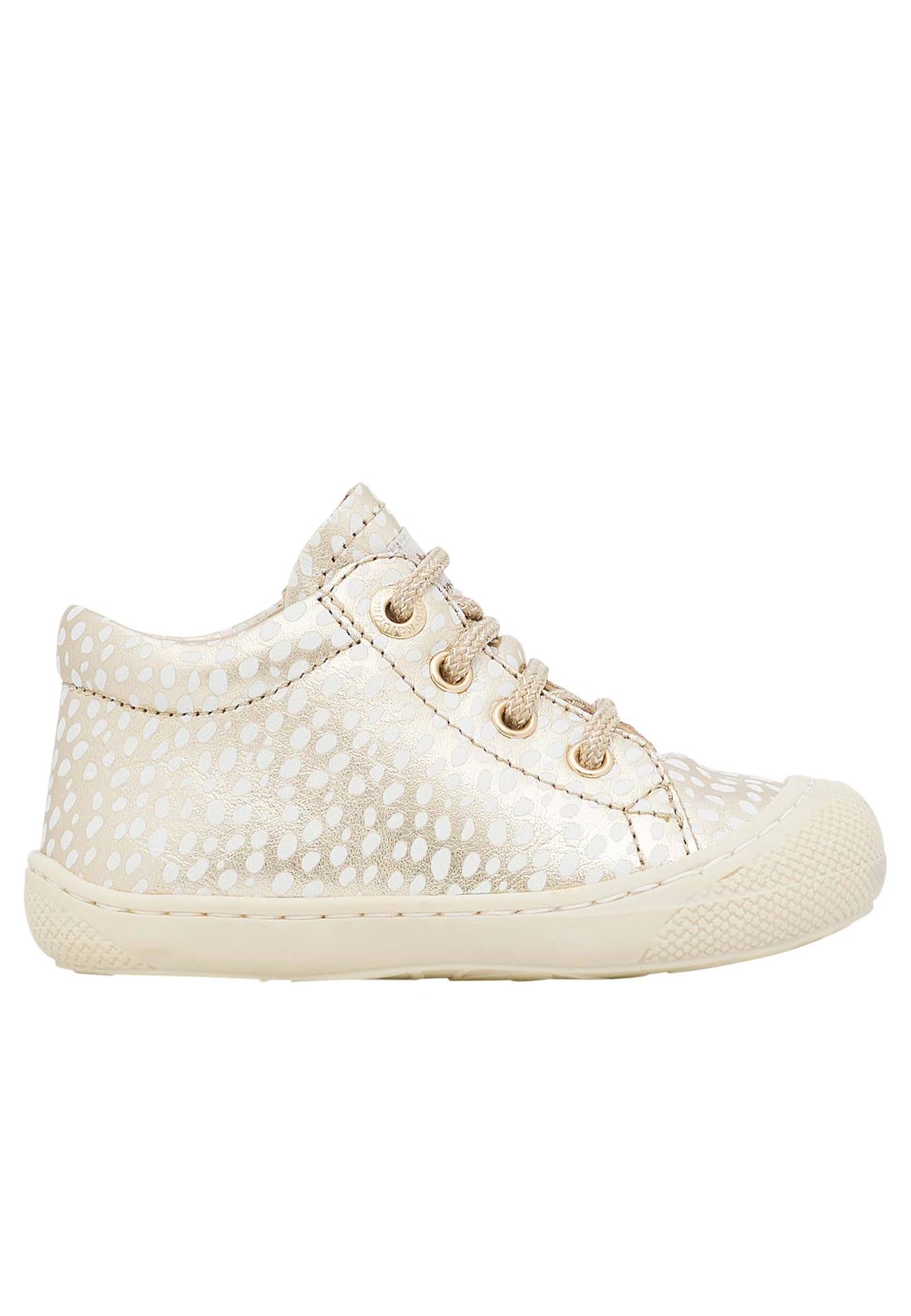 Chaussures Premiers Pas En Cuir Laminé Cocoon Platine-